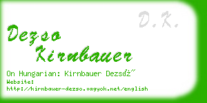 dezso kirnbauer business card